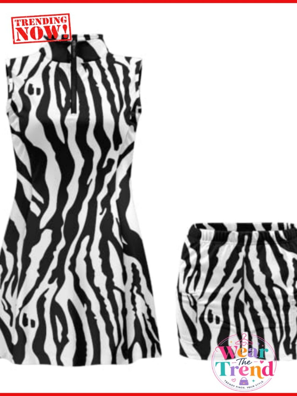 Women Sleeveless Golf Skort Set Polyester Tennis Dress with Short - Picture 5 of 6